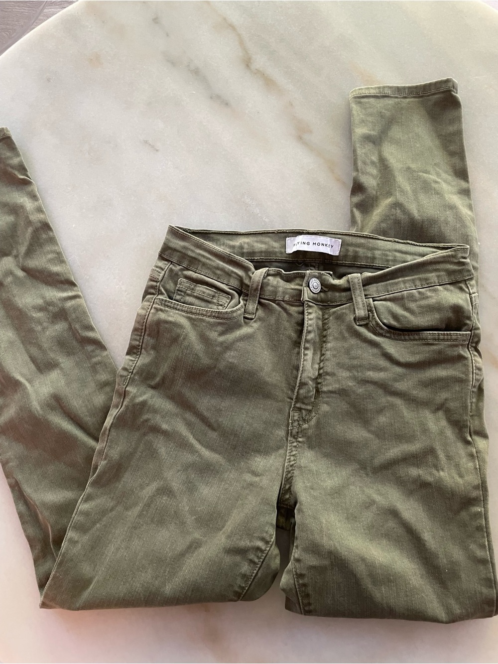 Flying Monkey Olive High-Rise Skinny Jeans for Women size 26